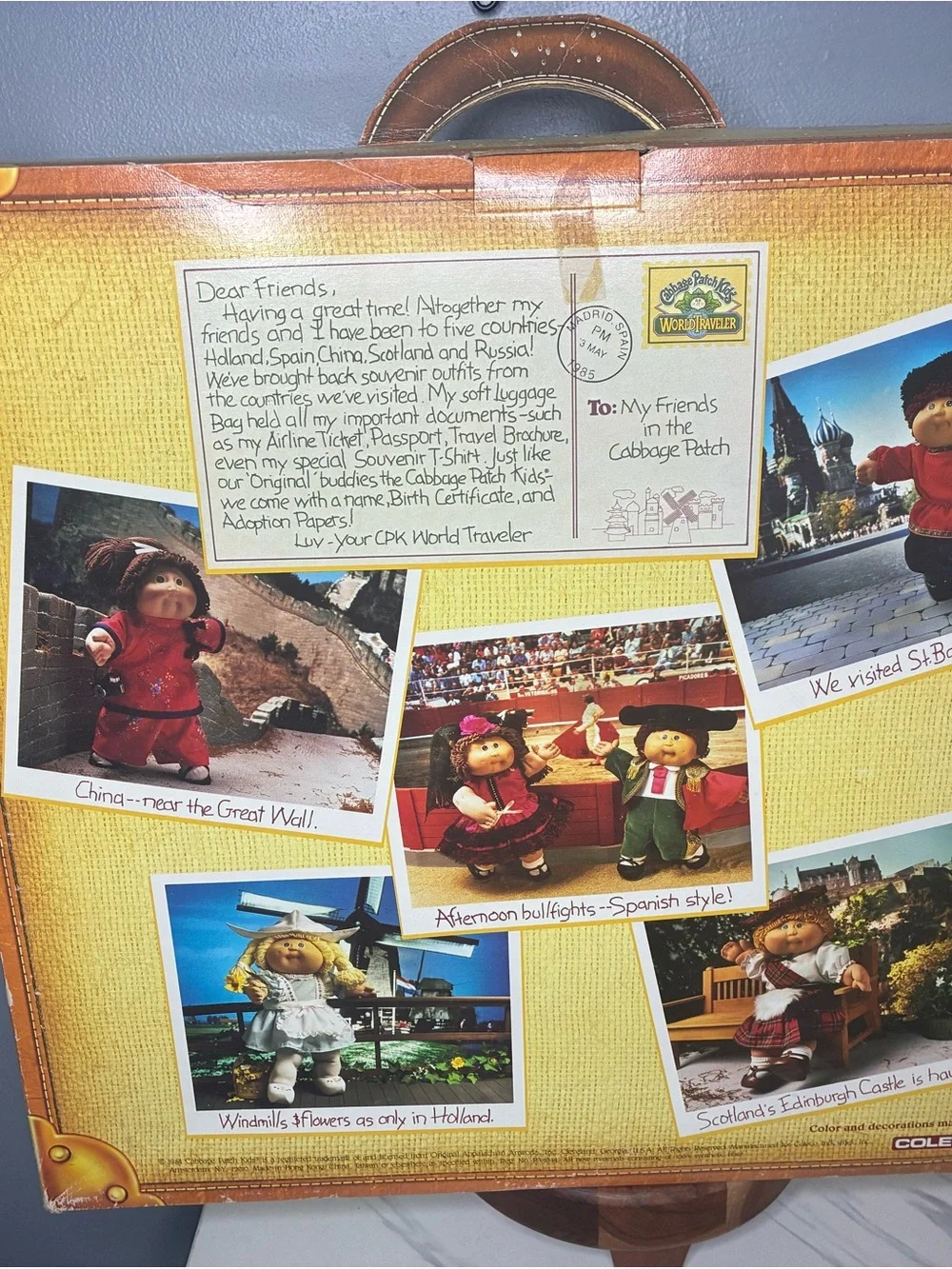 1985 Cabbage Patch Kids World Traveler Spain Marcel Coleco NOS Box